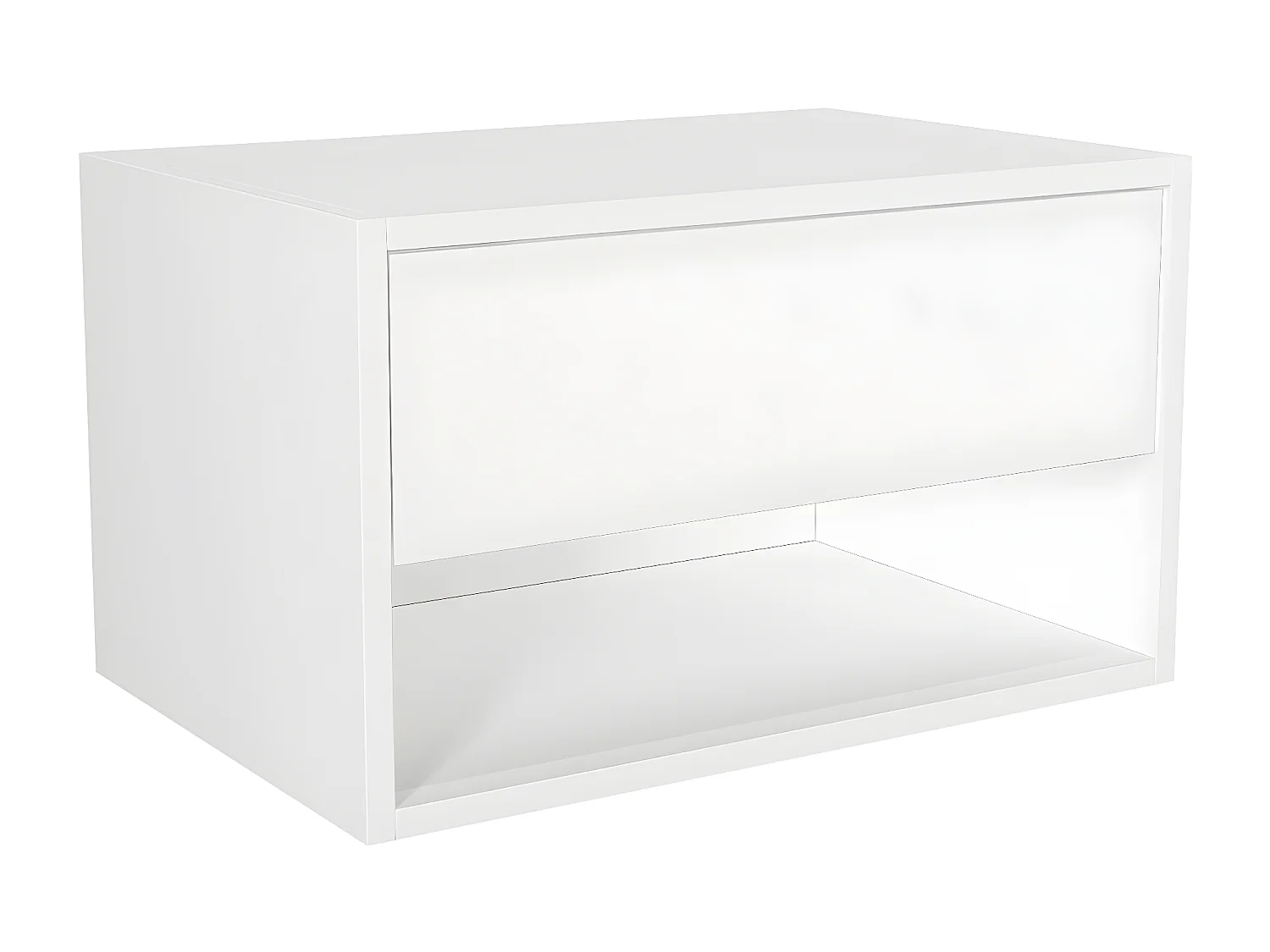 Comodino sospeso 1 cassetto e 1 nicchia Bianco - RITAMI