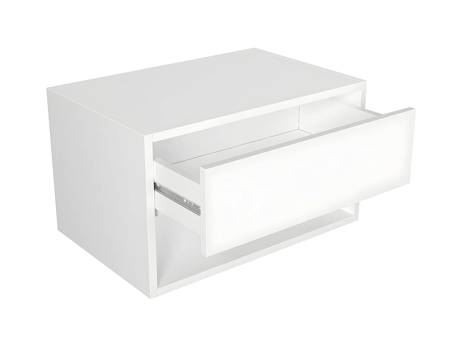 Hængende sengebord - 1 skuffe og 1 niche - Hvid - RITAMI