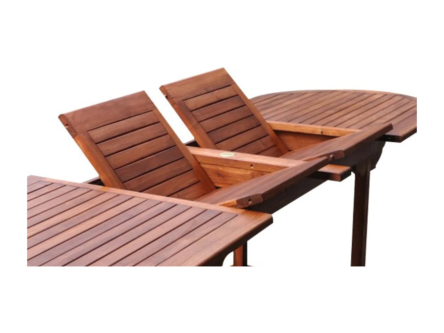 Gartenmöbelset für 10 Personen aus geöltem Teakholz in ovaler Form LUBOK - Wetterfest - Zertifiziertes Indonesian Legal Wood