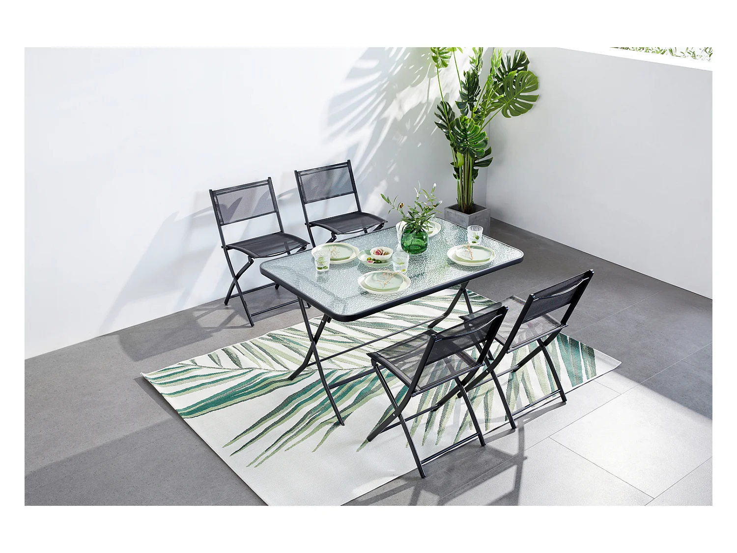 Table de jardin et 4 chaises MAHON