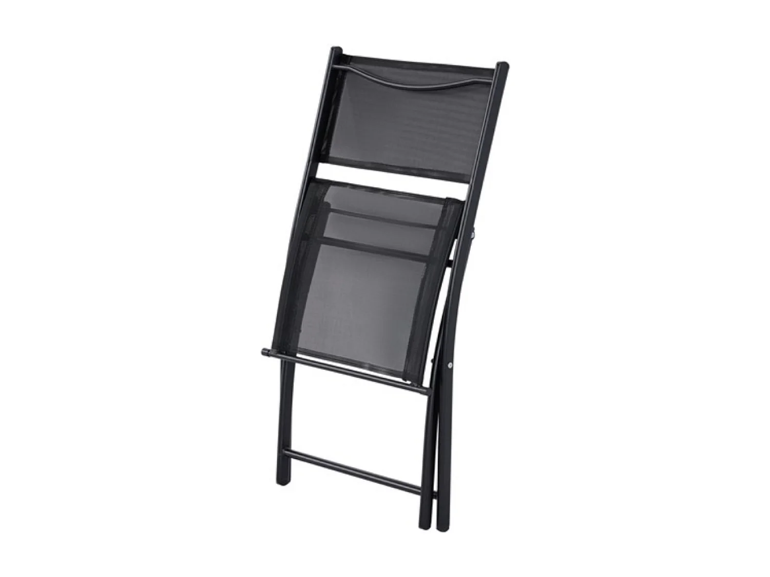 Tuinset MAHON met tafel en 4 inklapbare stoelen van staal en gehard glas