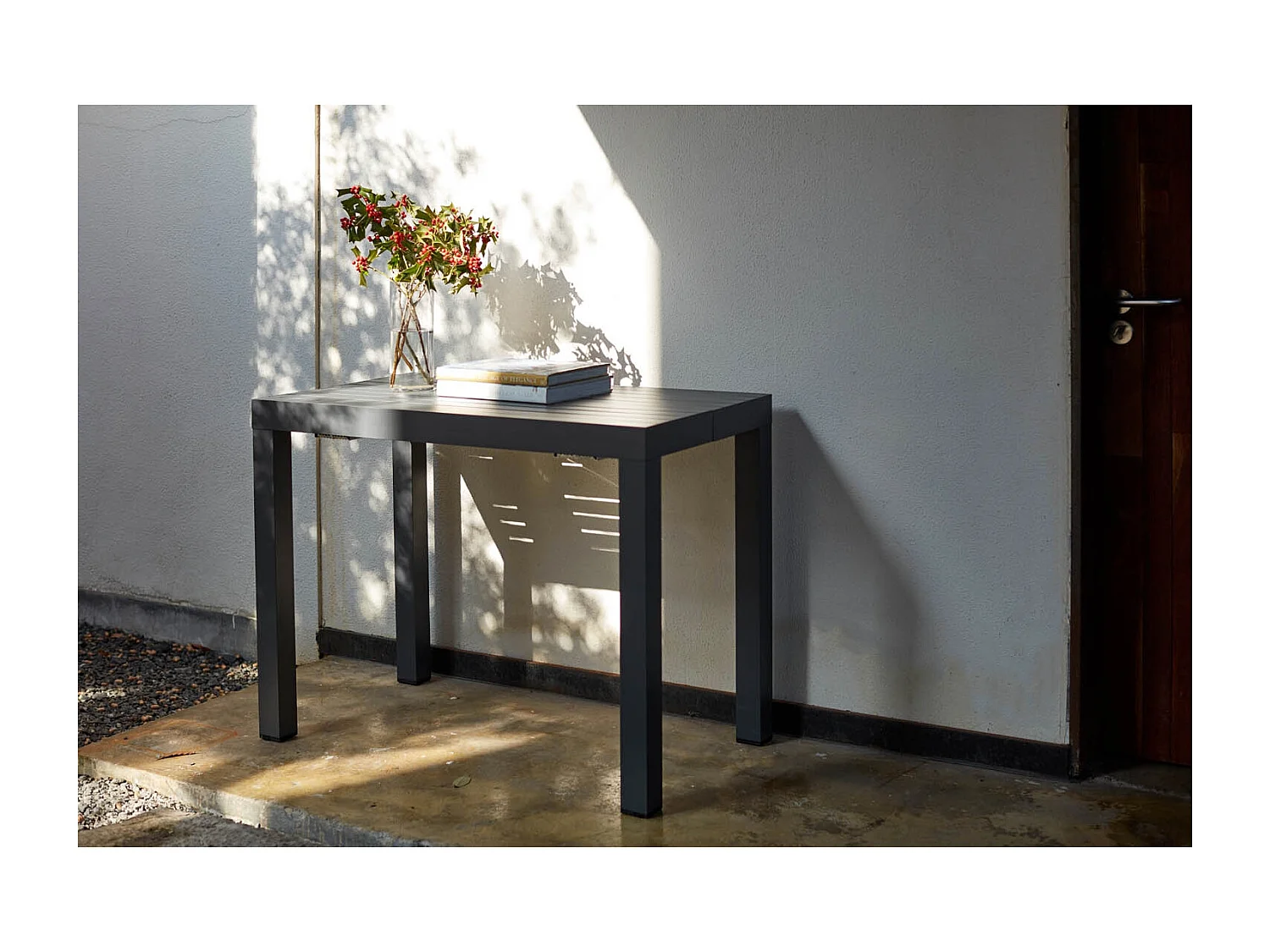 Console extensible et 10 chaises en aluminium OLHAO