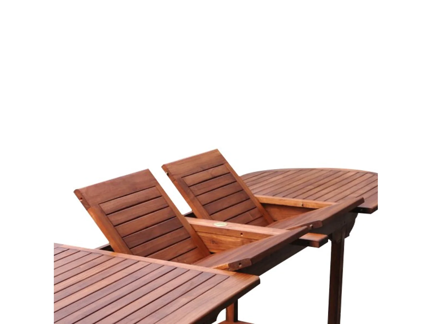 Table de jardin ovale 8 chaises et 2 fauteuils en teck huilé LUBOK