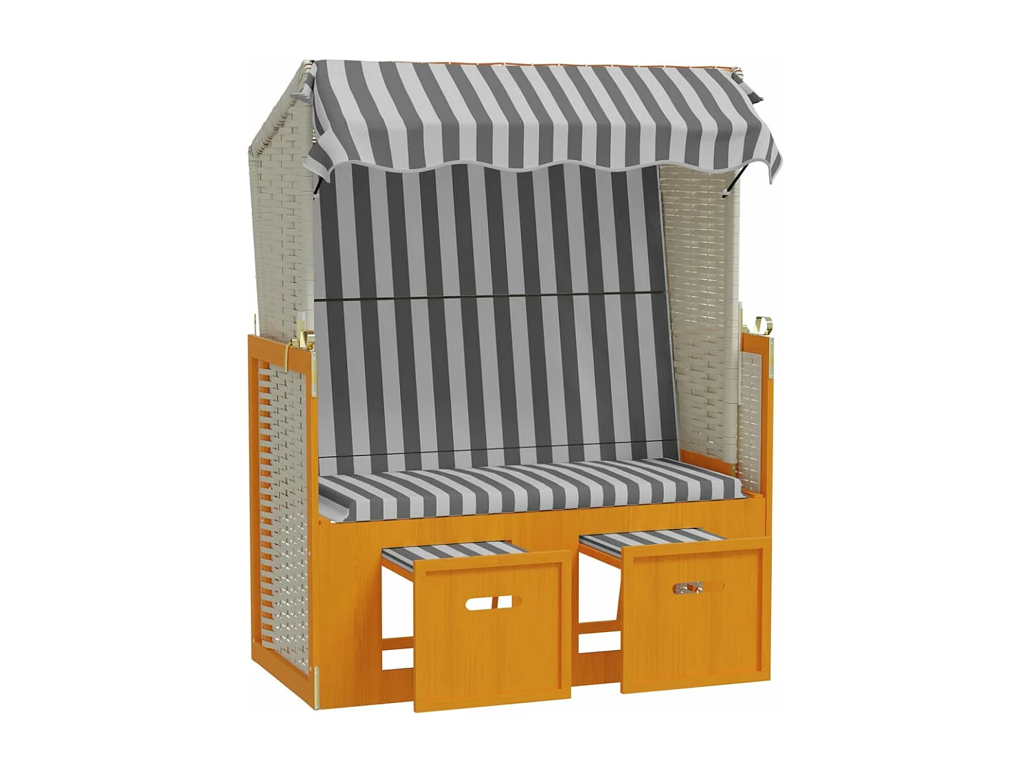 Strandkorb avec auvent résine résine blanche 115 x 55 x 133 cm 02_0012167