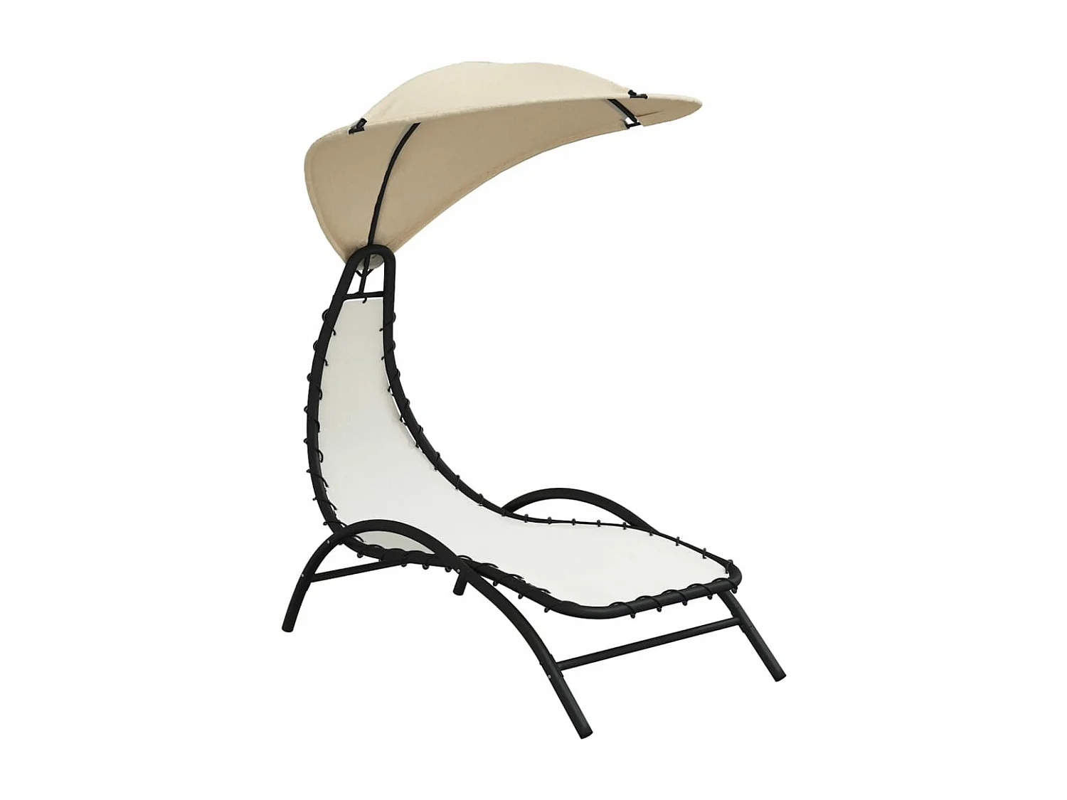 Transat chaise longue bain crème 167 x 80 x 195 cm 02_0012271