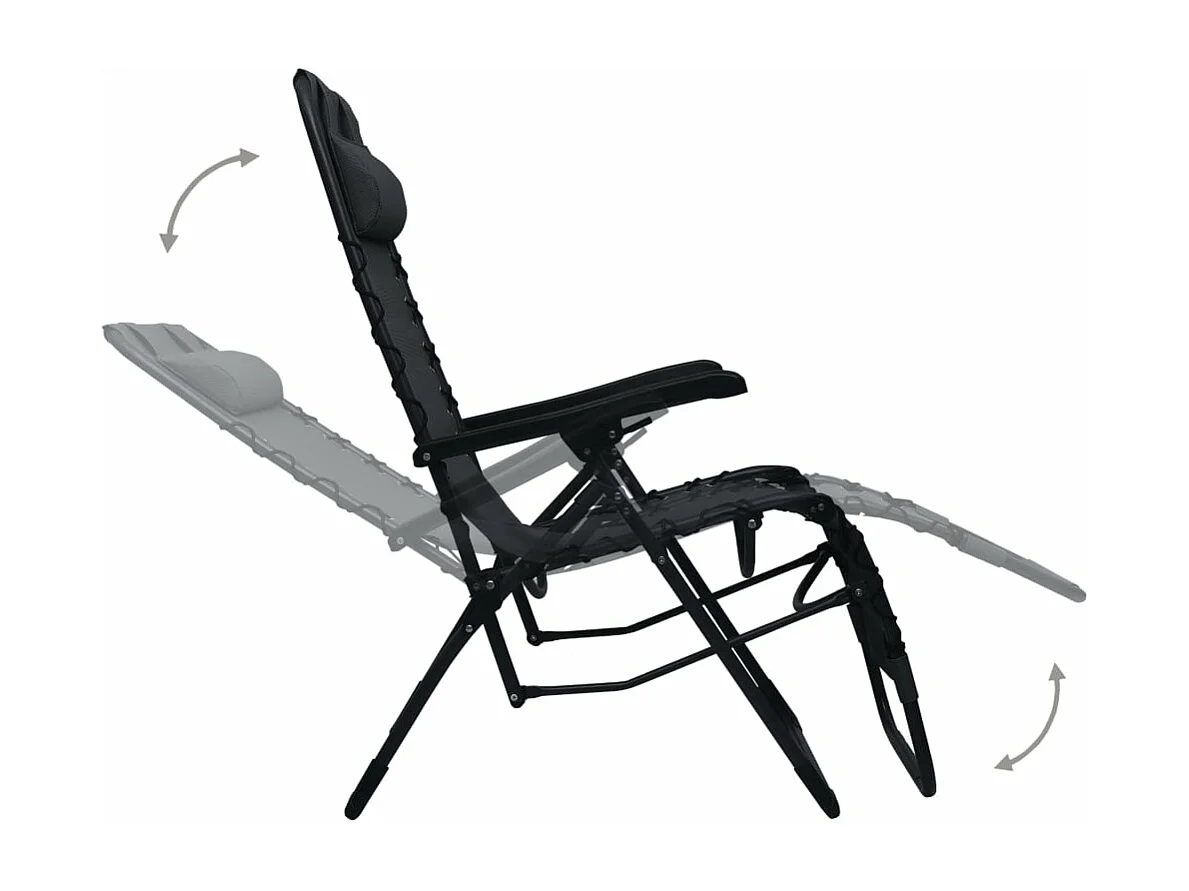 Chaise pliable de terrasse noire 65 x 50 x 111 cm 02_0011895