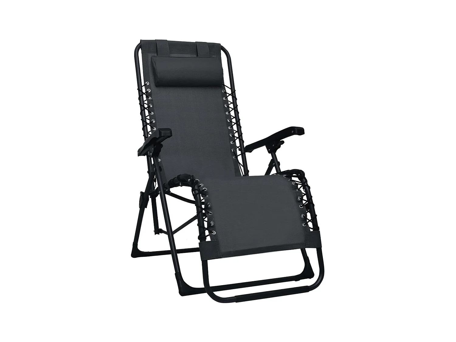 Chaise pliable de terrasse noire 65 x 50 x 111 cm 02_0011895