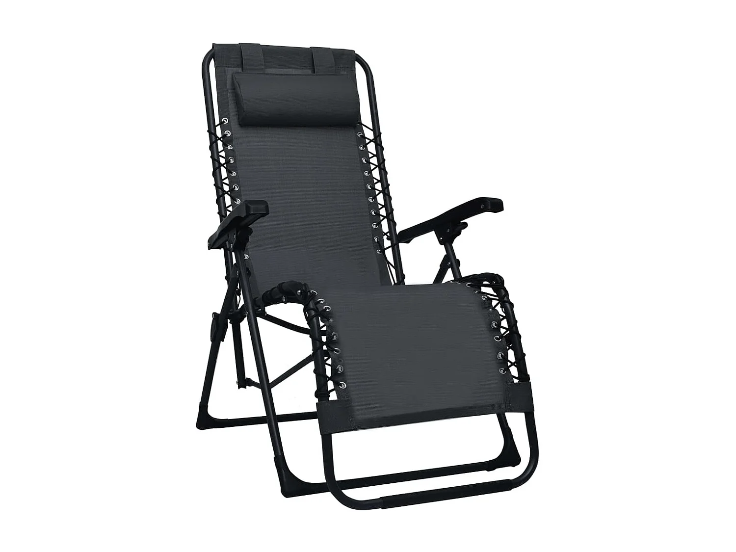 Silla de terraza plegable de textileno negro 02_0011895