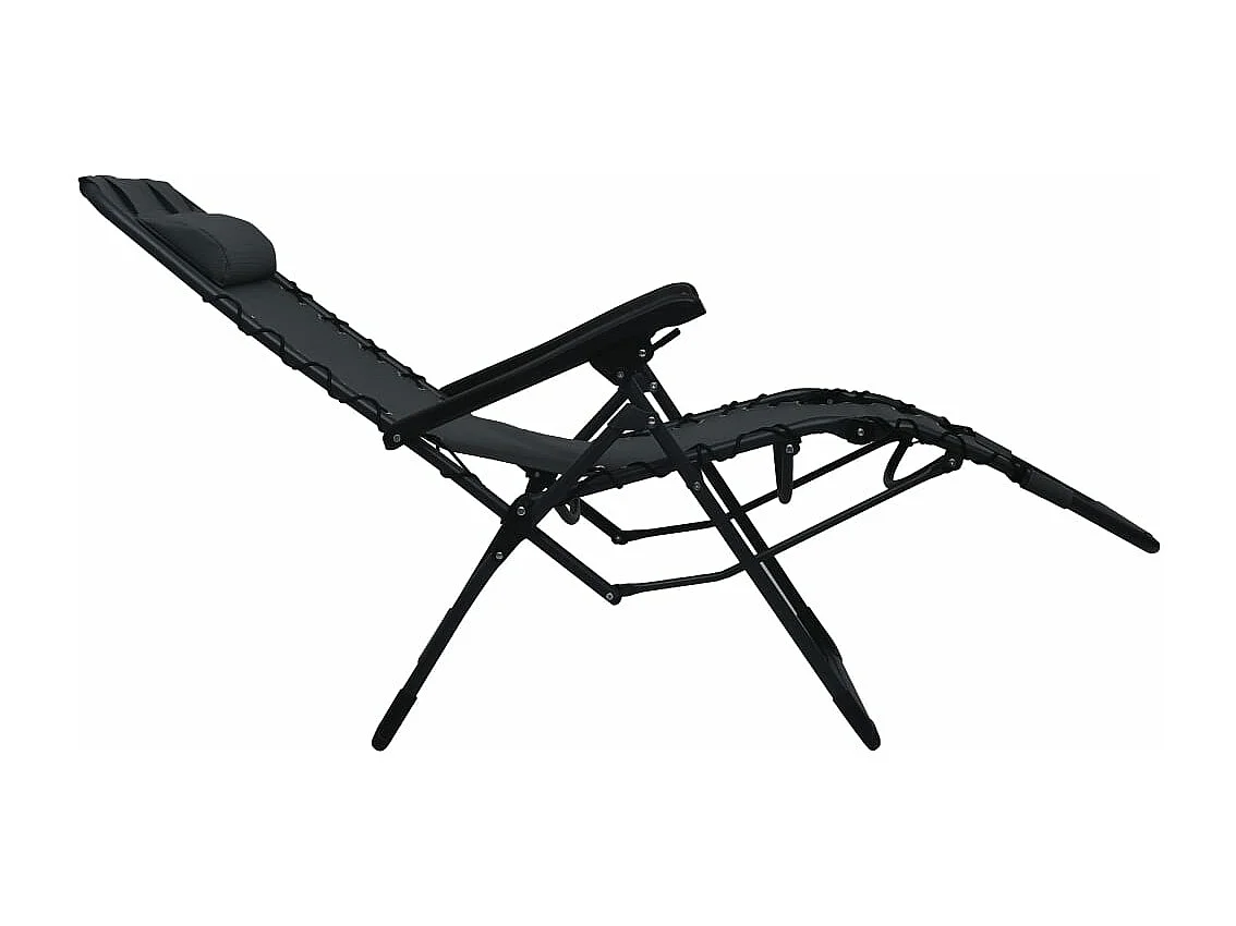 Silla de terraza plegable de textileno negro 02_0011895