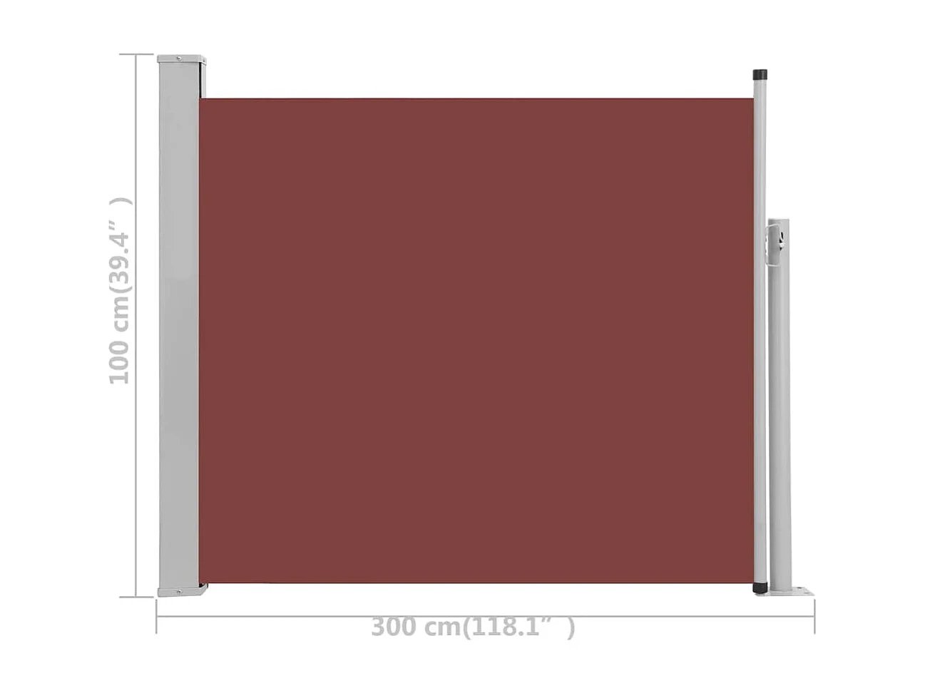 Auvent paravent store brise-vue marron 300 x 100 x 100 cm 02_0007184
