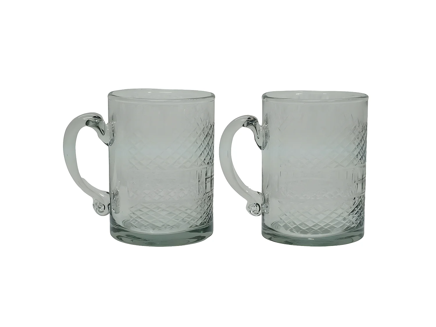 Conjunto de 2 tazas de vidrio grabado