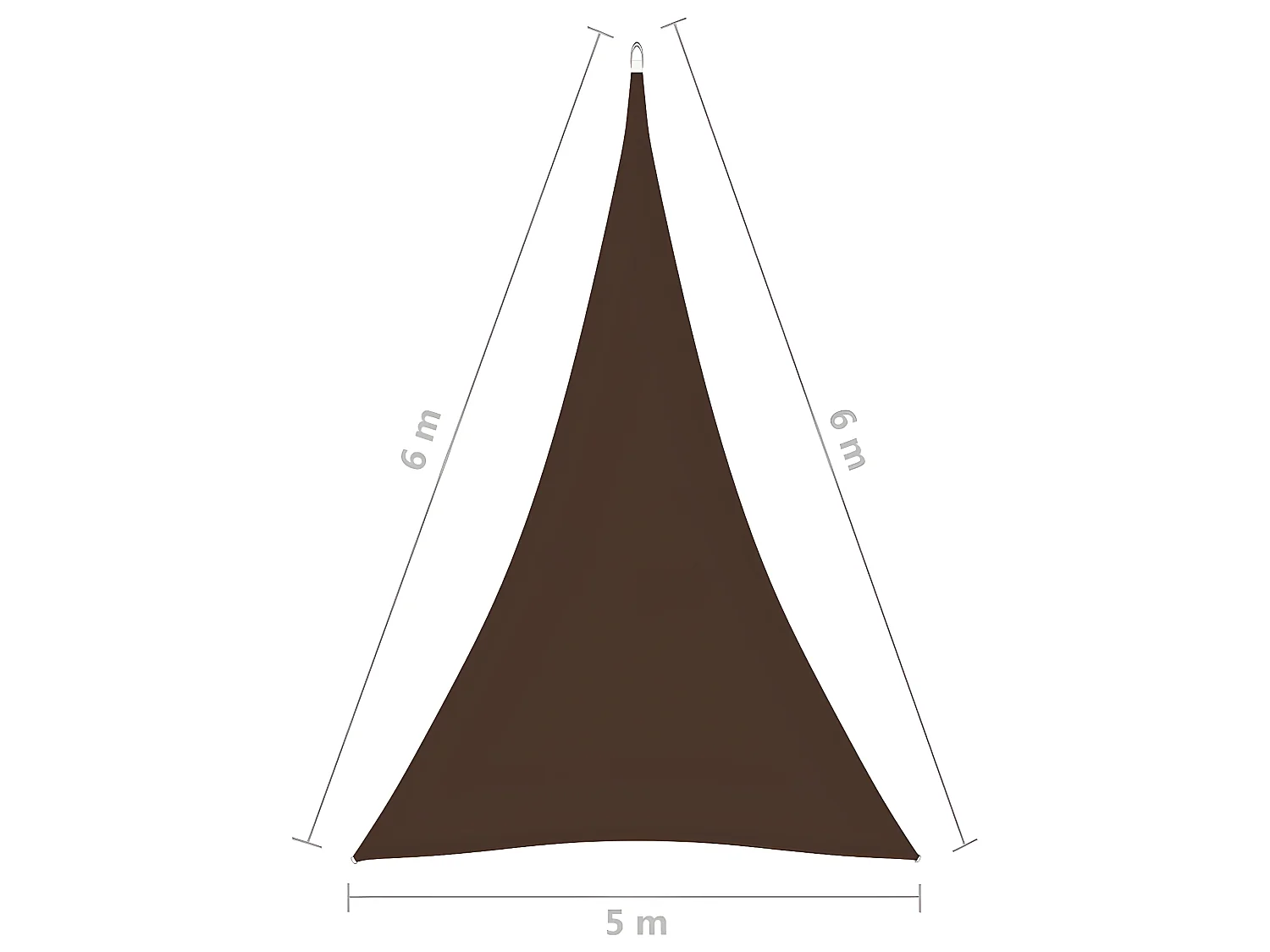 Voile toile d'ombrage parasol tissu marron 500 x 600 x 600 cm 02_0009928