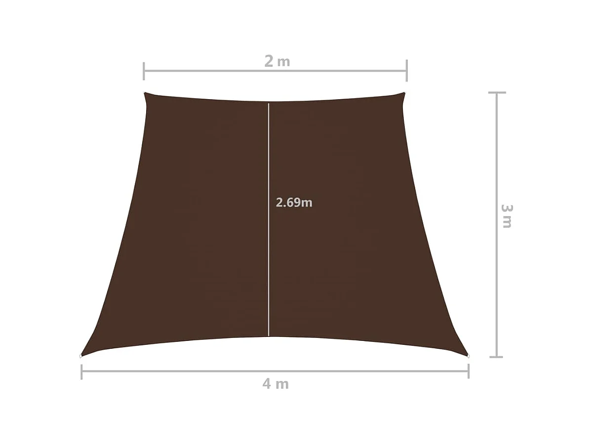 Voile toile d'ombrage parasol tissu marron 200 x 400 x 300 cm 02_0009752