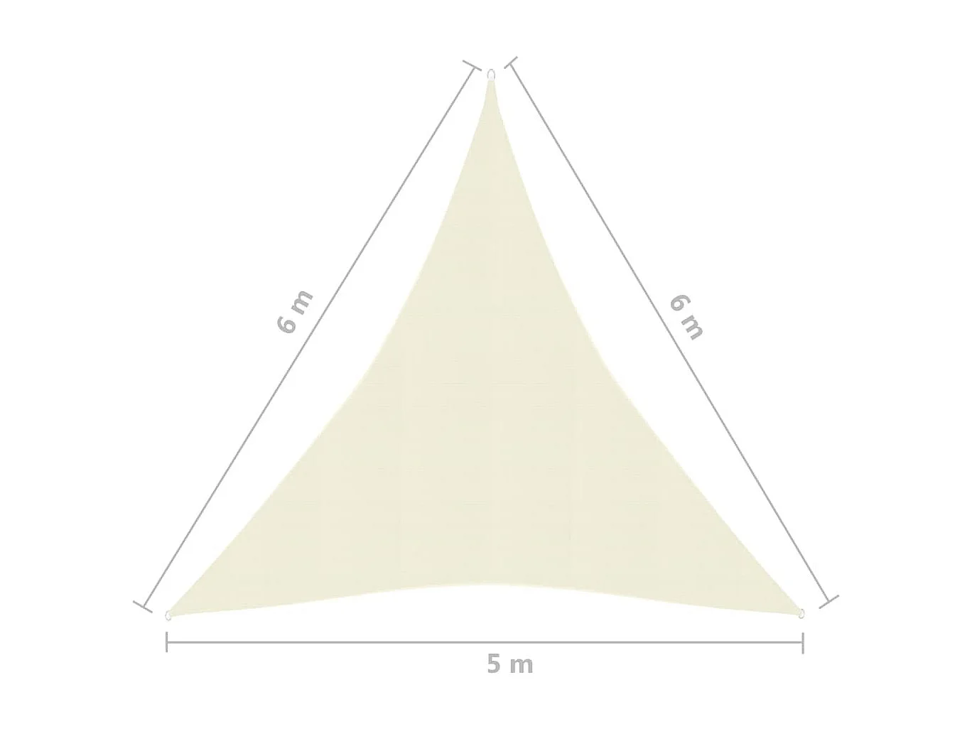 Vela de sombra para sombrilla 160 g/m² 5 x 6 x 6 m HDPE crema 02_0009103