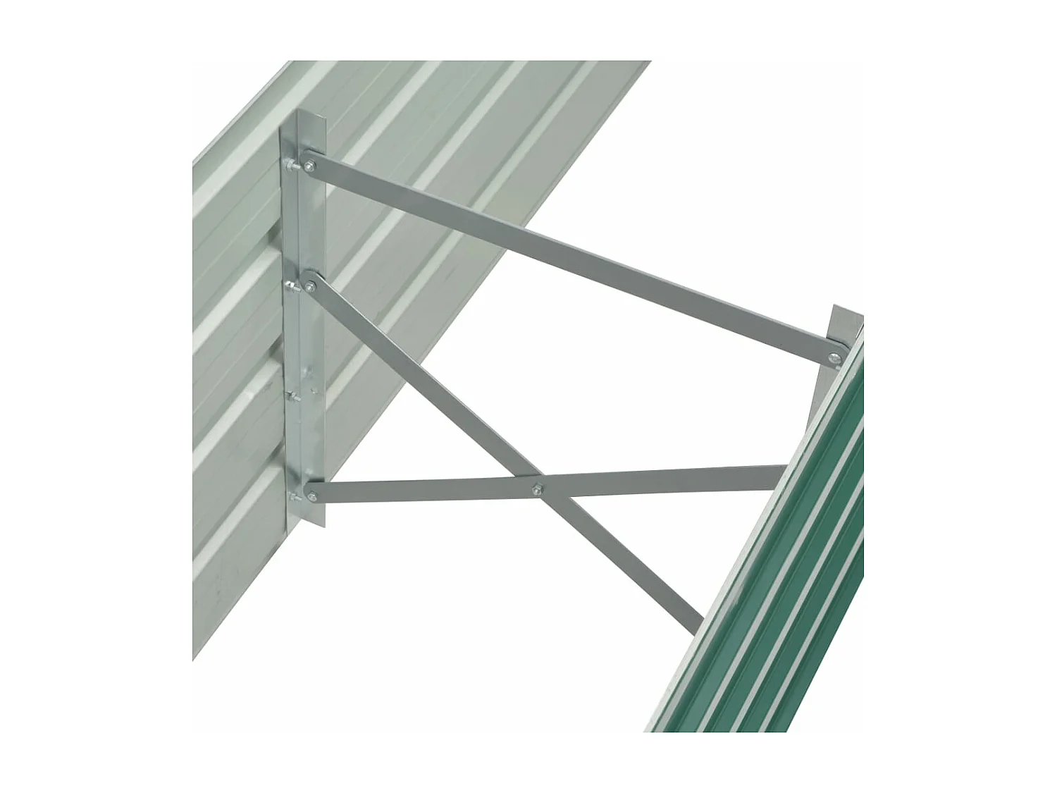 Fioriera rialzata per piante e fiori acciaio zincato 160 x 40 x 45 cm verde 02_0001092