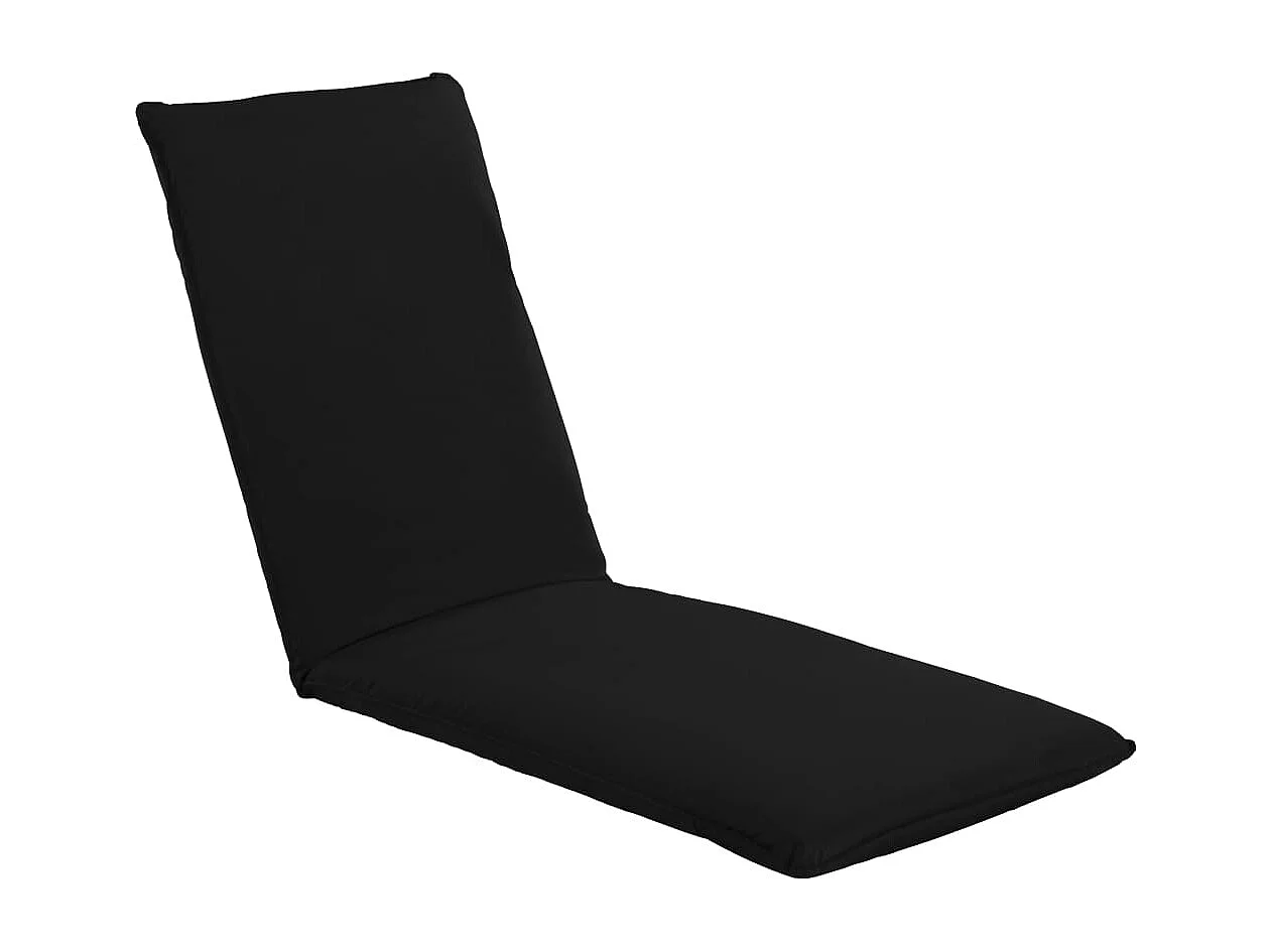 Transat chaise longue bain tissu noire 175 x 56 x 10 cm 02_0012890