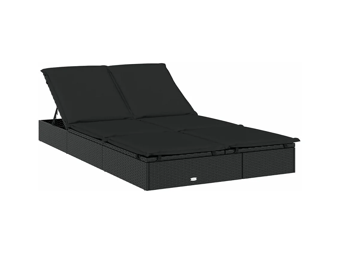 Transat chaise longue bain résine noire 201 x 110 x 20 cm 02_0012946