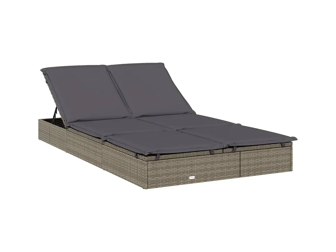 Transat chaise longue bain résine grise 201 x 110 x 20 cm 02_0012944