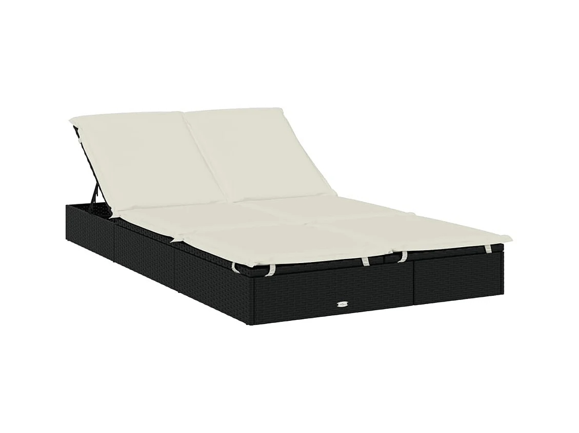 Transat chaise longue bain résine noire 201 x 110 x 20 cm 02_0012945