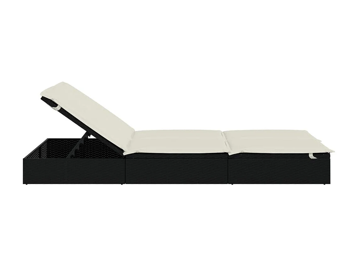 Transat chaise longue bain résine noire 201 x 110 x 20 cm 02_0012945