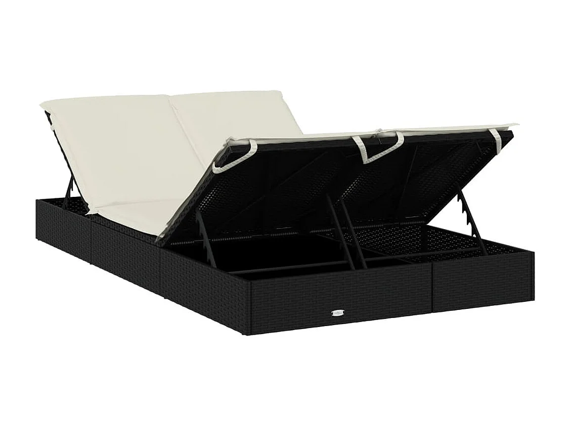 Transat chaise longue bain résine noire 201 x 110 x 20 cm 02_0012945