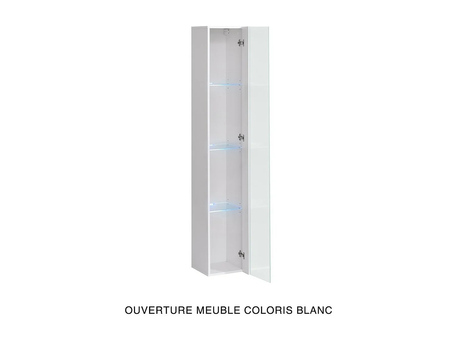 Vitrine suspendue noire avec 1 porte vitrée et éclairage LED inclus. Collection SWITCH.