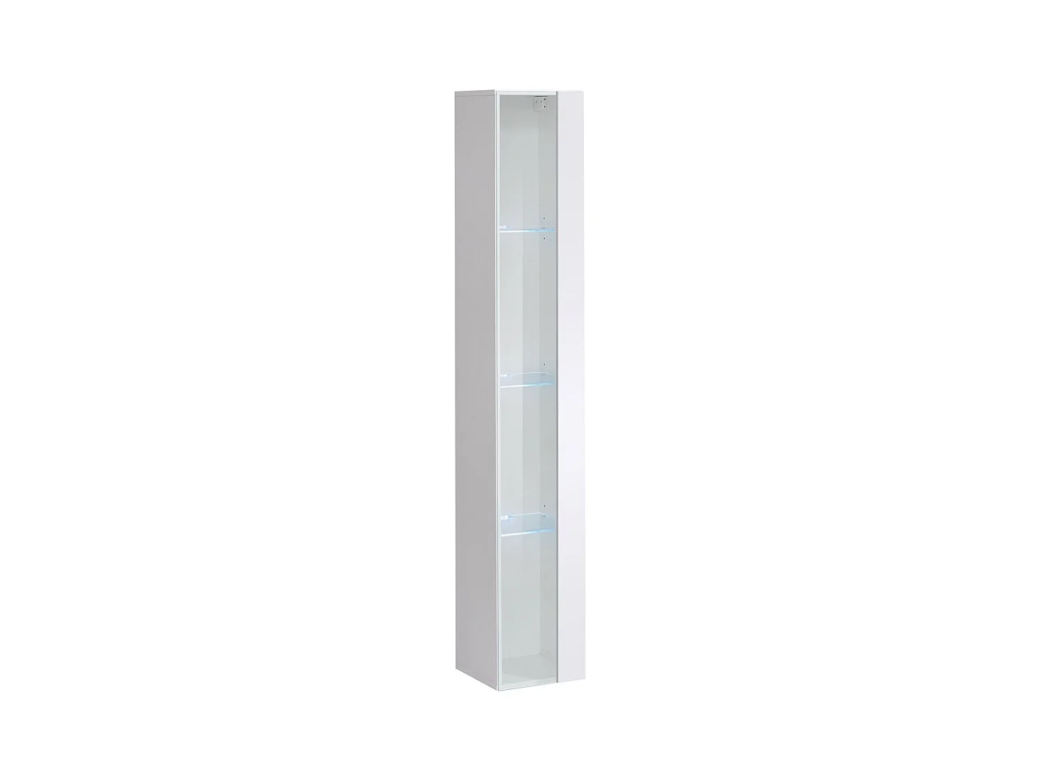 Vitrine suspendue – Blanc – Collection SWITCH – Porte vitrée et LED inclus – Grand modèle