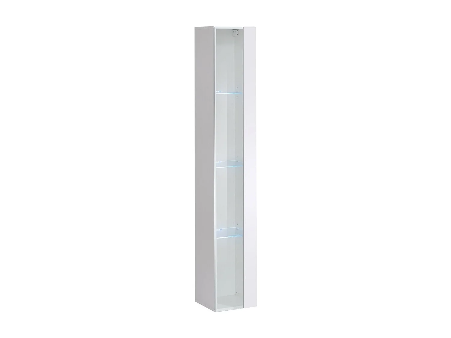 Vitrine suspendue – Blanc – Collection SWITCH – Porte vitrée et LED inclus – Grand modèle