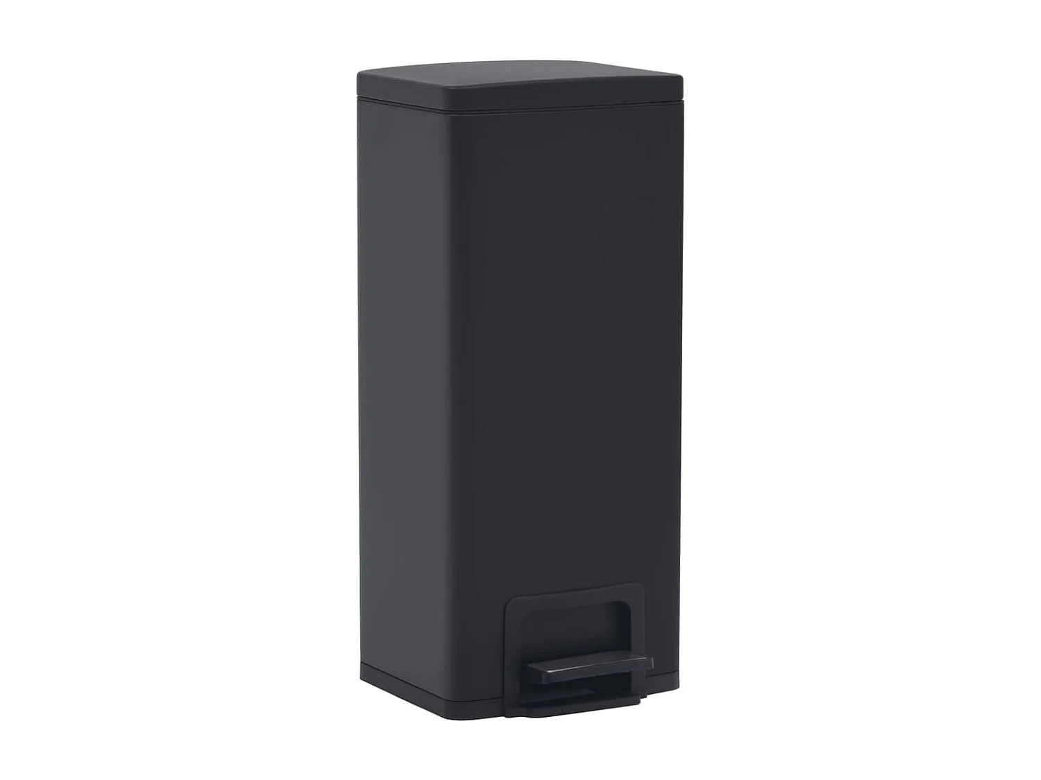 Papelera con pedal antihuellas 30 litros acero inoxidable negro 02_0006099