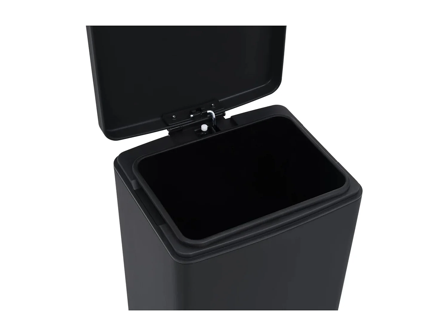 Papelera con pedal antihuellas 30 litros acero inoxidable negro 02_0006099