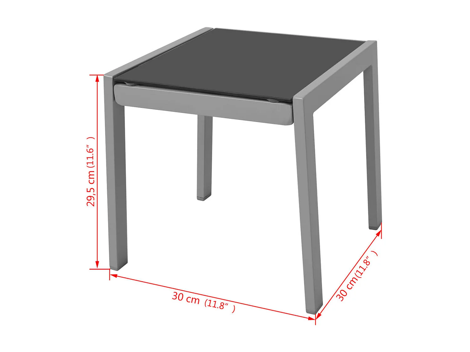 Set di due sdraio con tavolino in alluminio nero 02_0011910