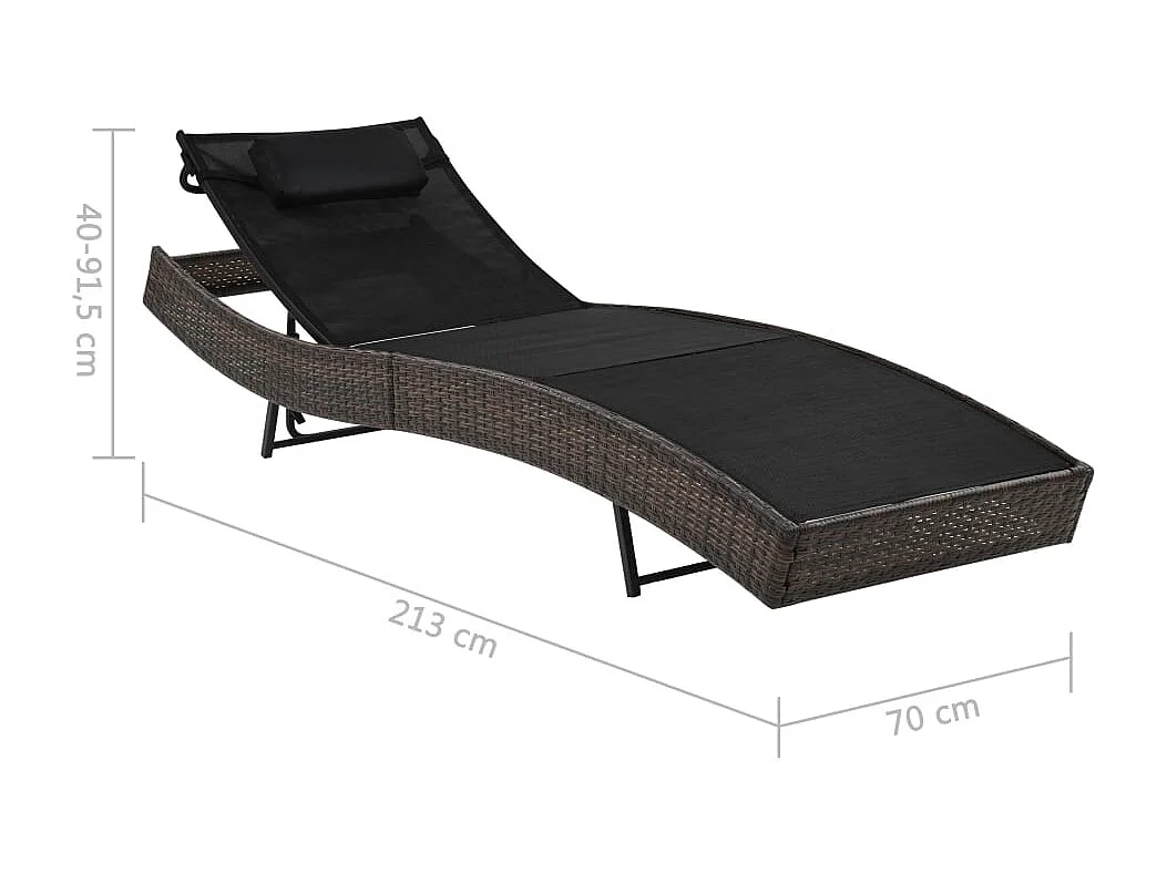 Transat chaise longue bain résine marron 213 x 70 x 40 cm 02_0012558