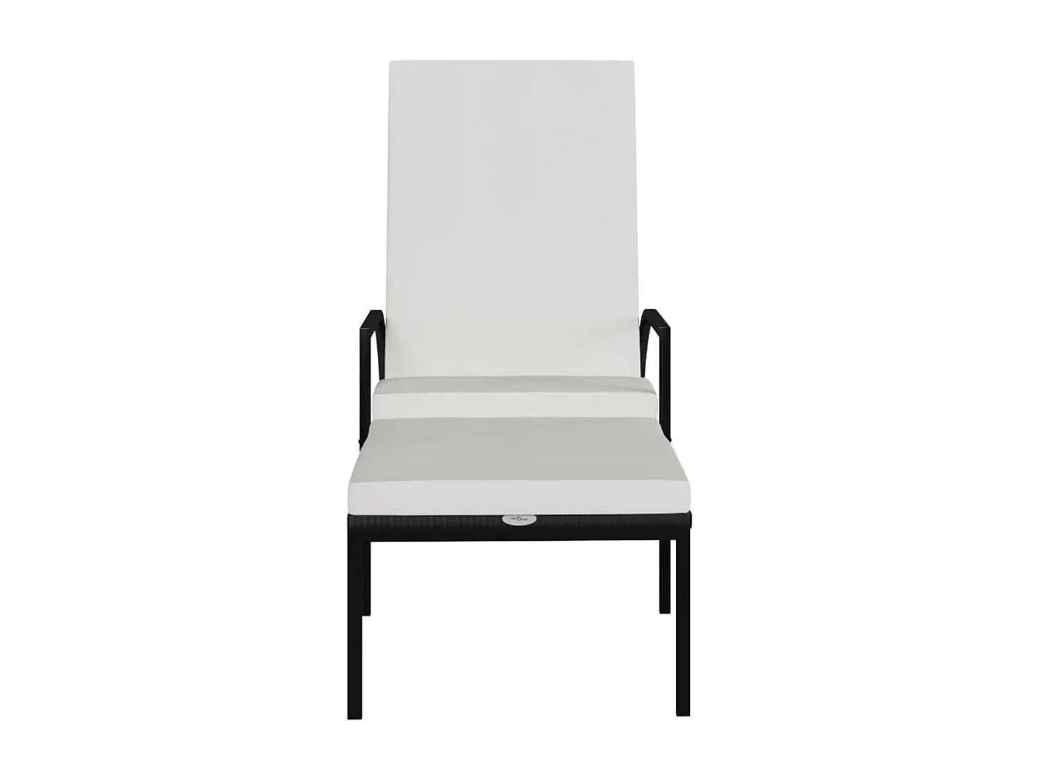 Tumbona tumbona para tomar el sol cama de jardín terraza muebles de exterior con reposapiés resina tejida negra 02_0012592