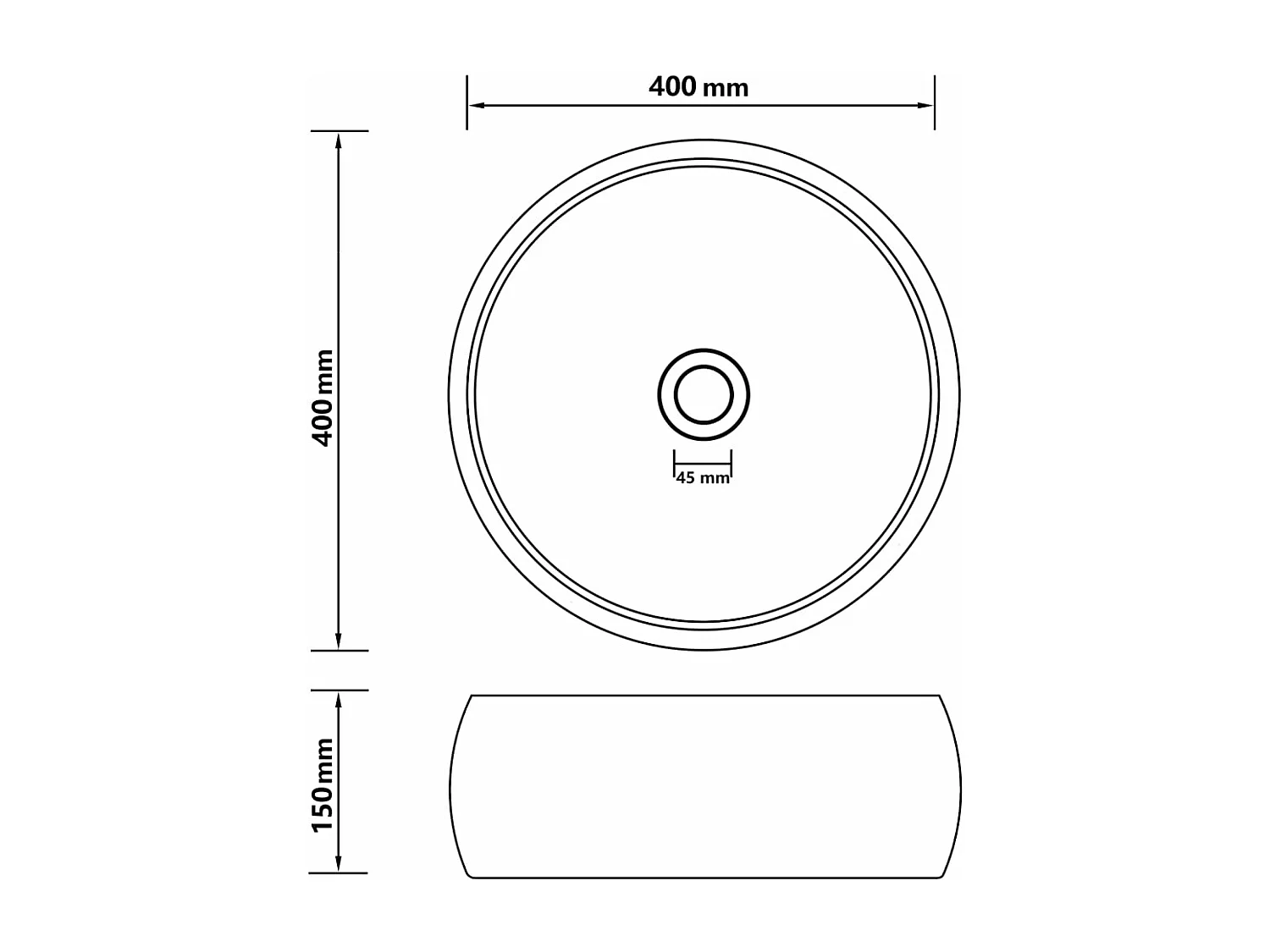 Lavabo rond de luxe crème 40 x 40 x 15 cm 02_0002749
