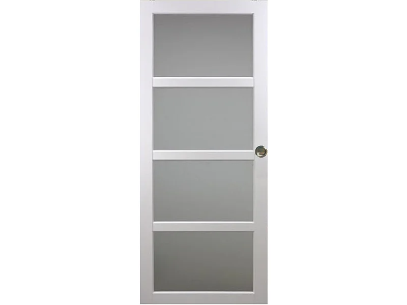 Porte Coulissante Tana Blanc Vitree H204 X L73 Et Coquilles Gd Menuiseries