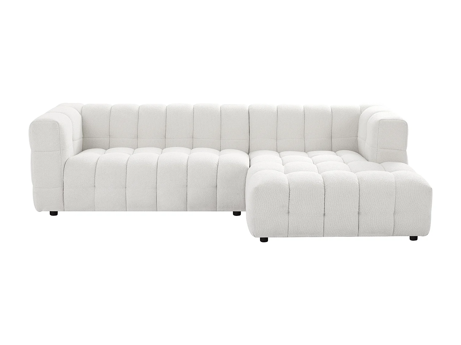 Ecksofa - Ecke rechts - Bouclé-Stoff - Elfenbeinweiß - LERICI von Pascal Morabito