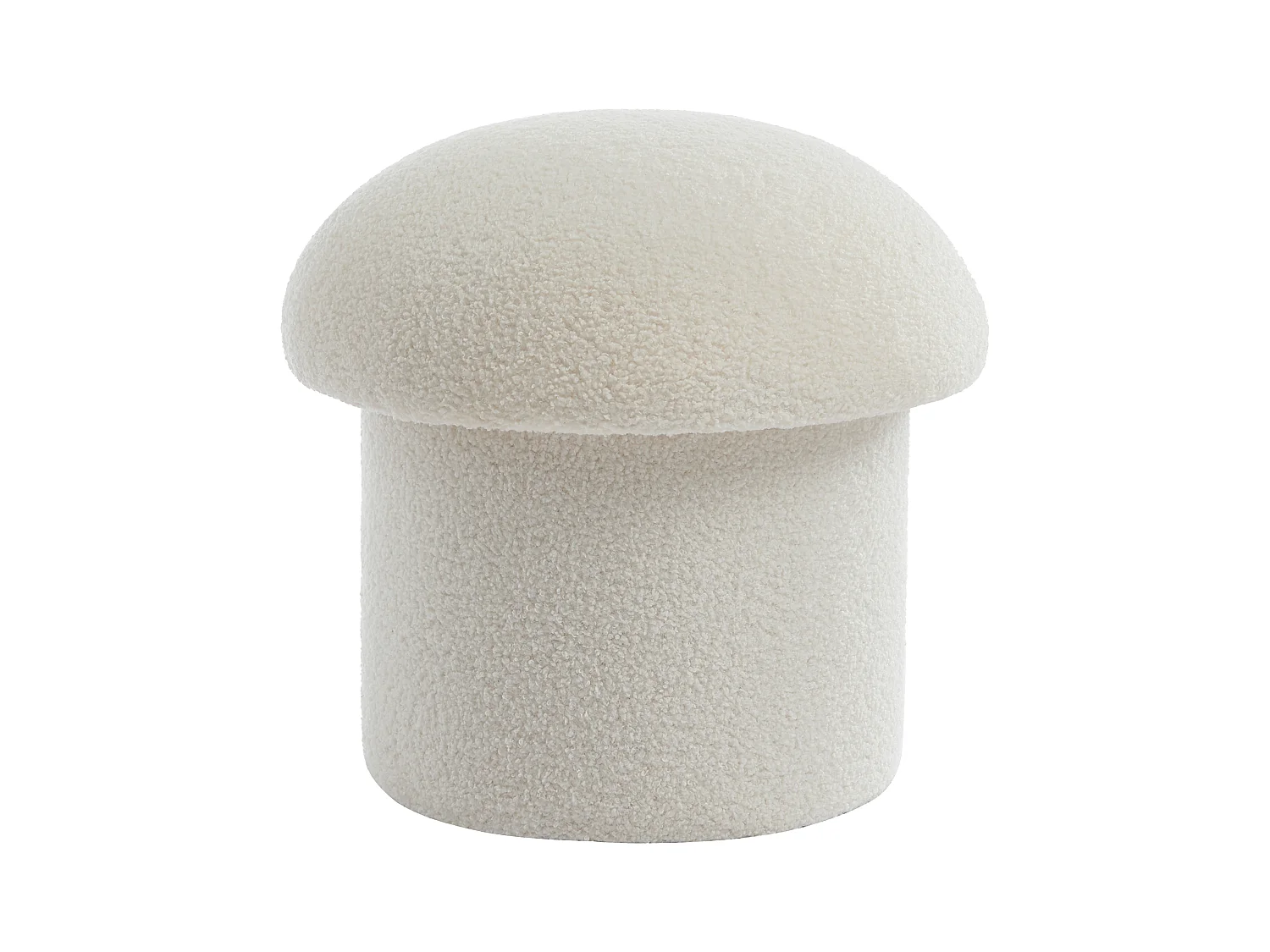 Puf de tela rizada blanco VALEZIO