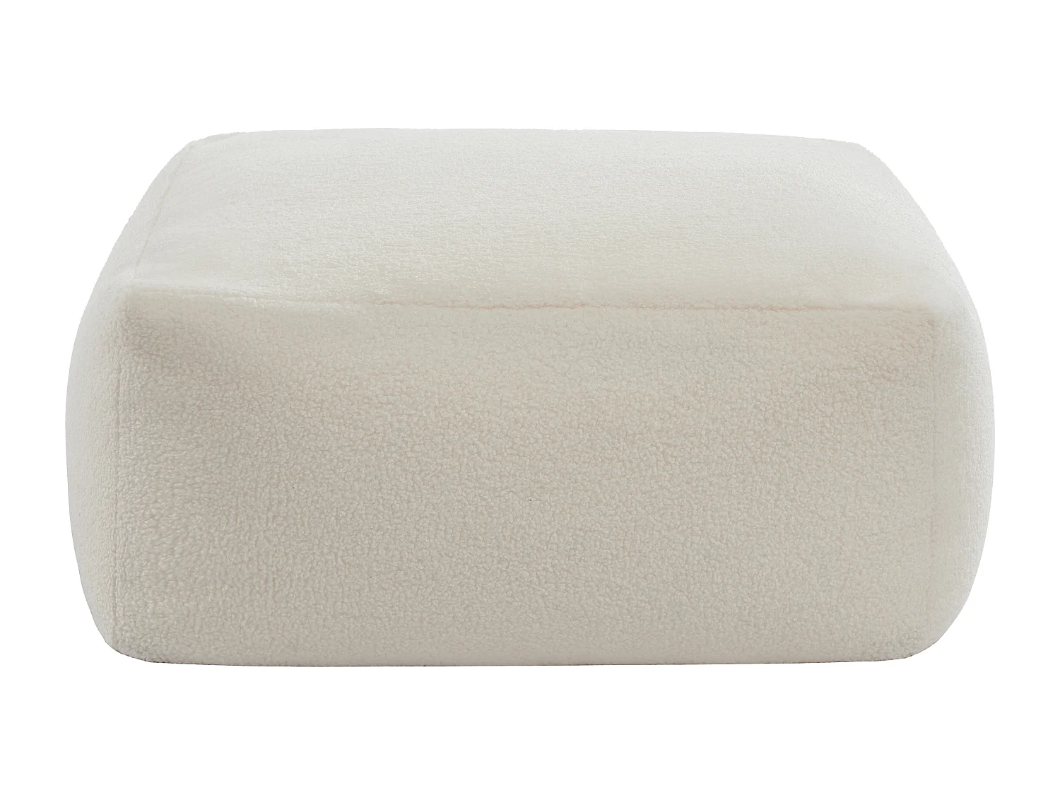 Pouf in Tessuto bouclette Bianco - SIRIETO