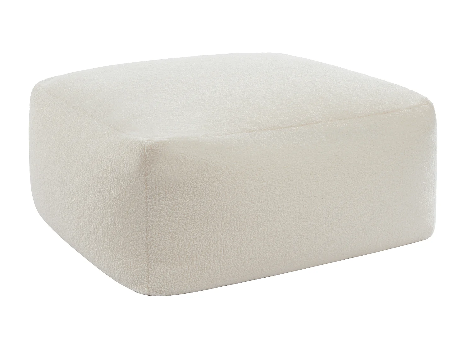 Pouf in Tessuto bouclette Bianco - SIRIETO