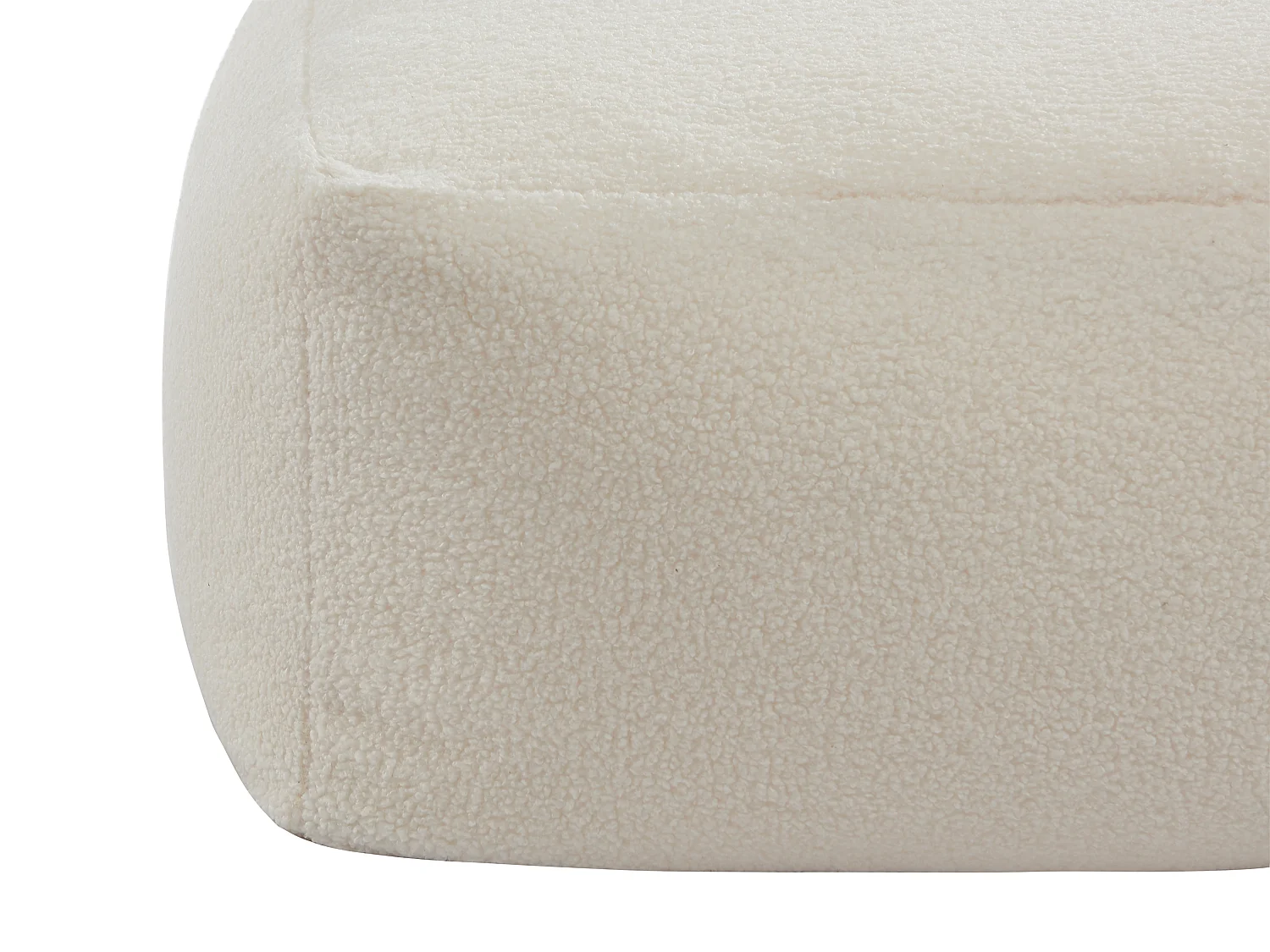 Pouf in Tessuto bouclette Bianco - SIRIETO
