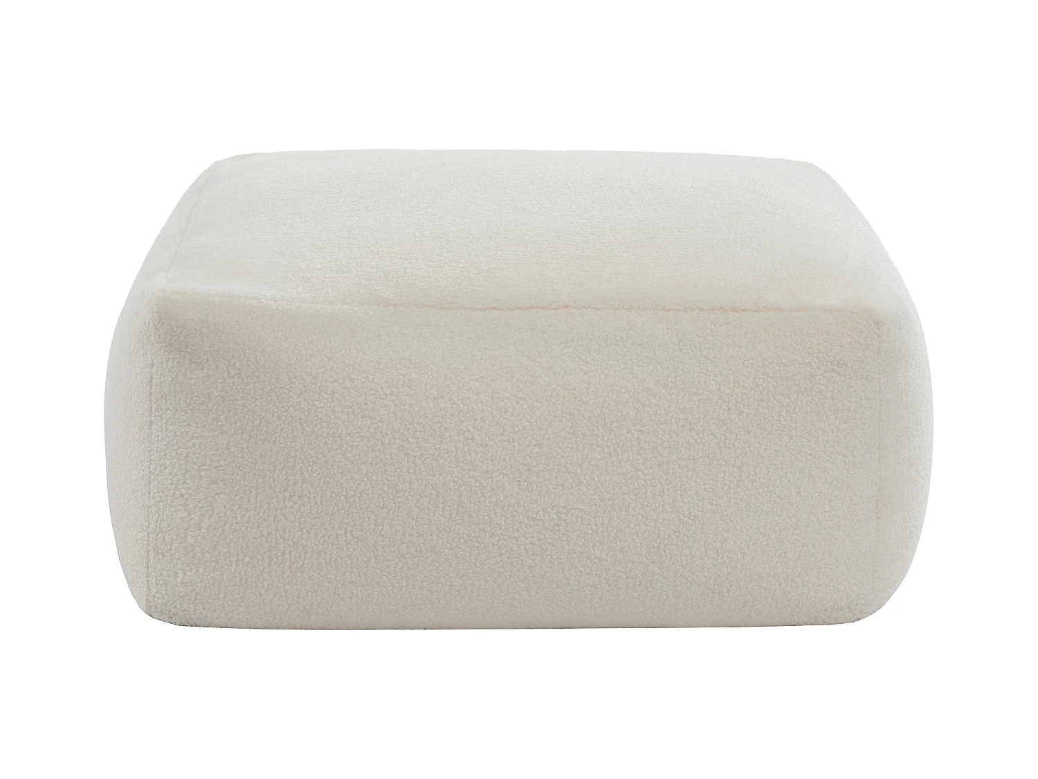 Puf de tela rizada de color blanco SIRIETO