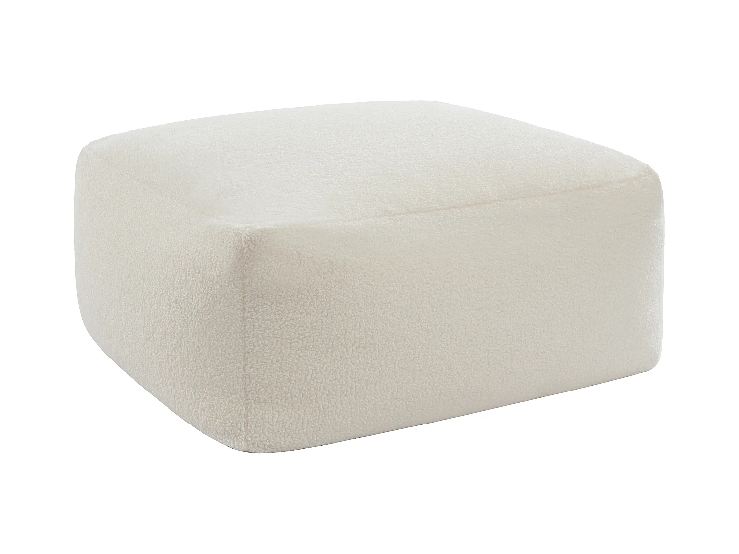 Puf de tela rizada de color blanco SIRIETO