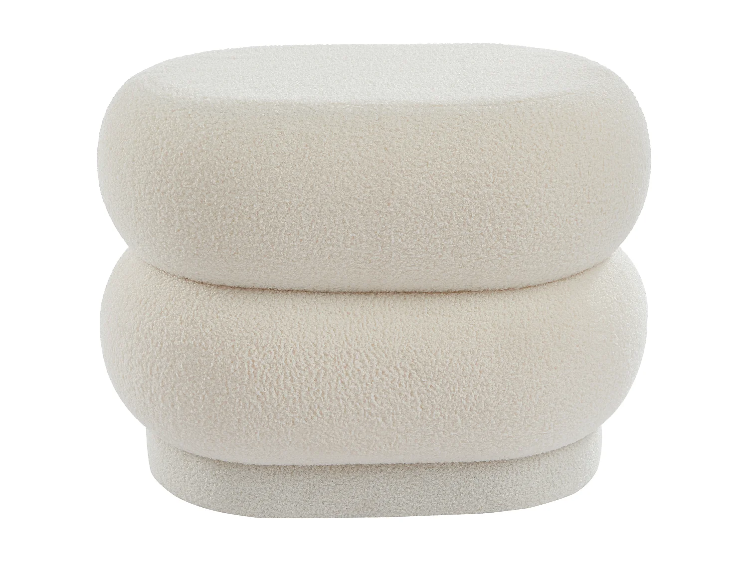 Pouf in Tessuto bouclette Bianco - LECINIO