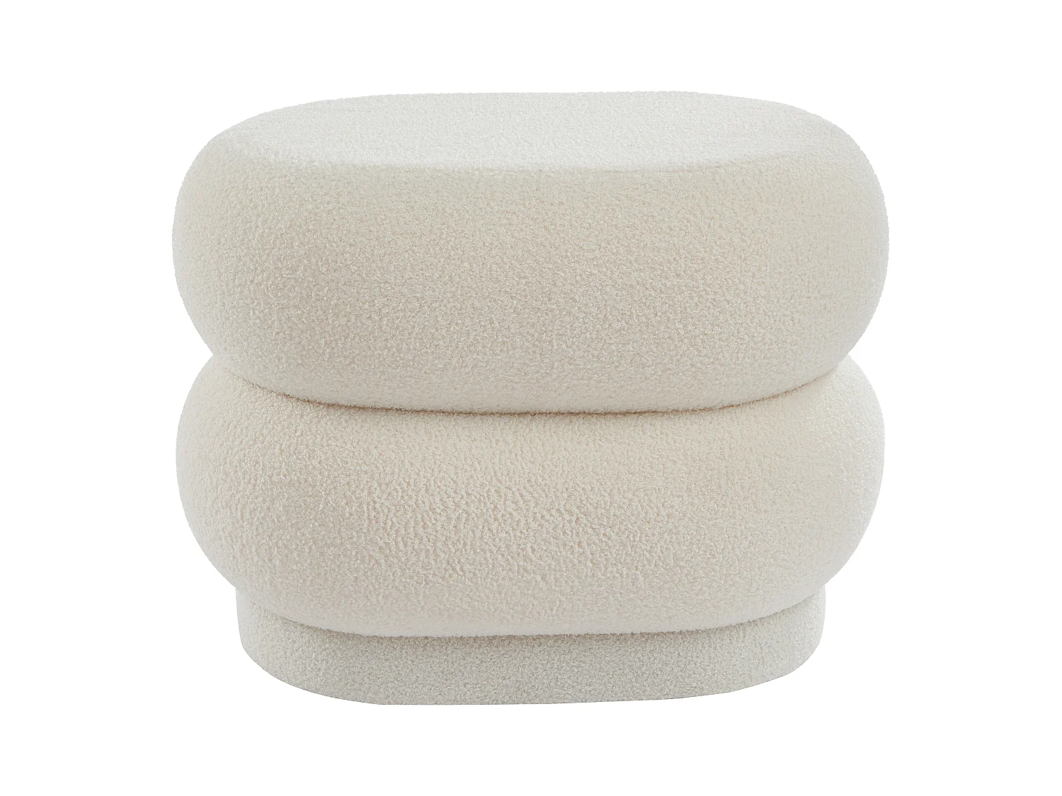 Poef in wit bouclé LECINIO