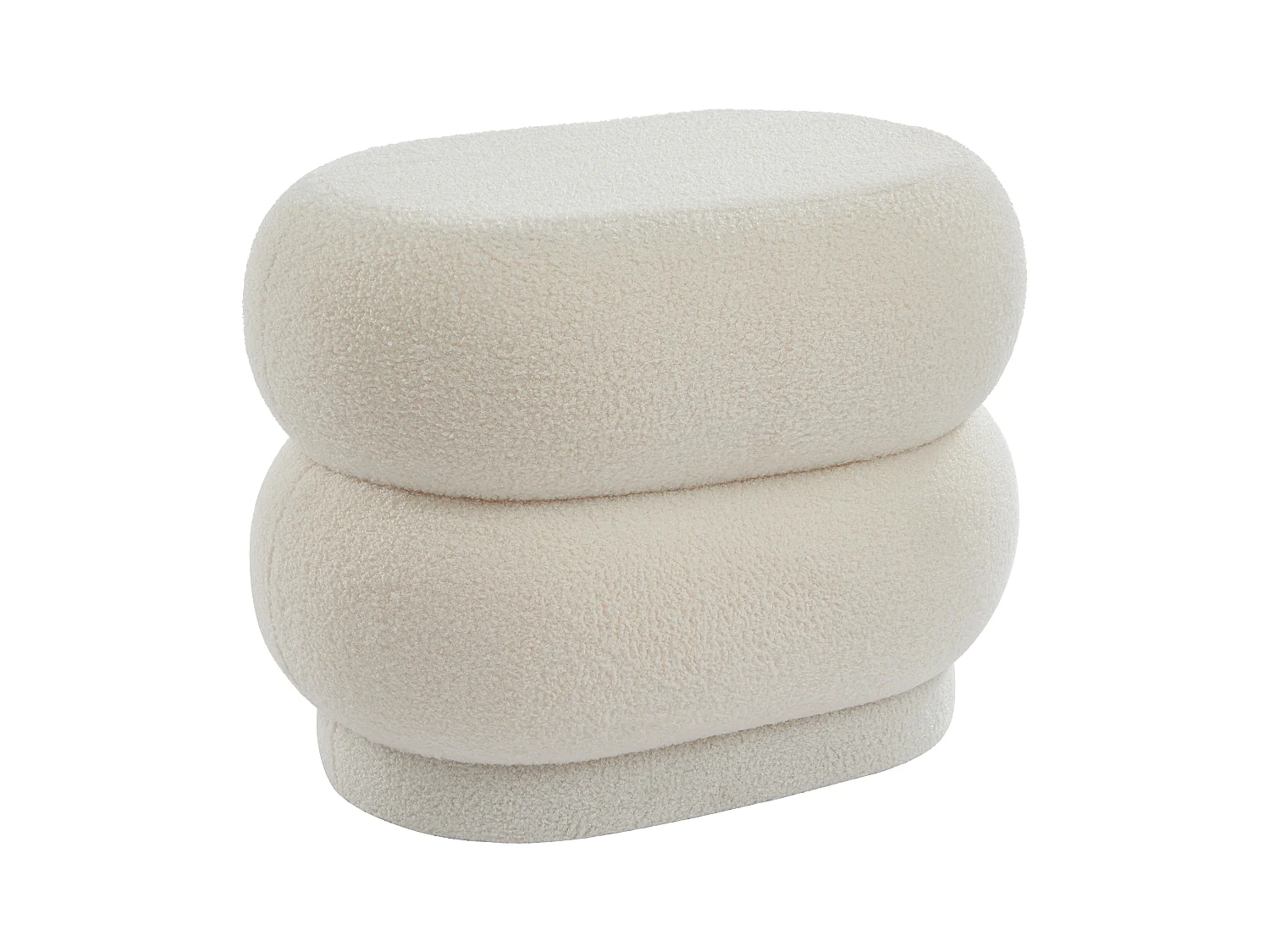 Poef in wit bouclé LECINIO