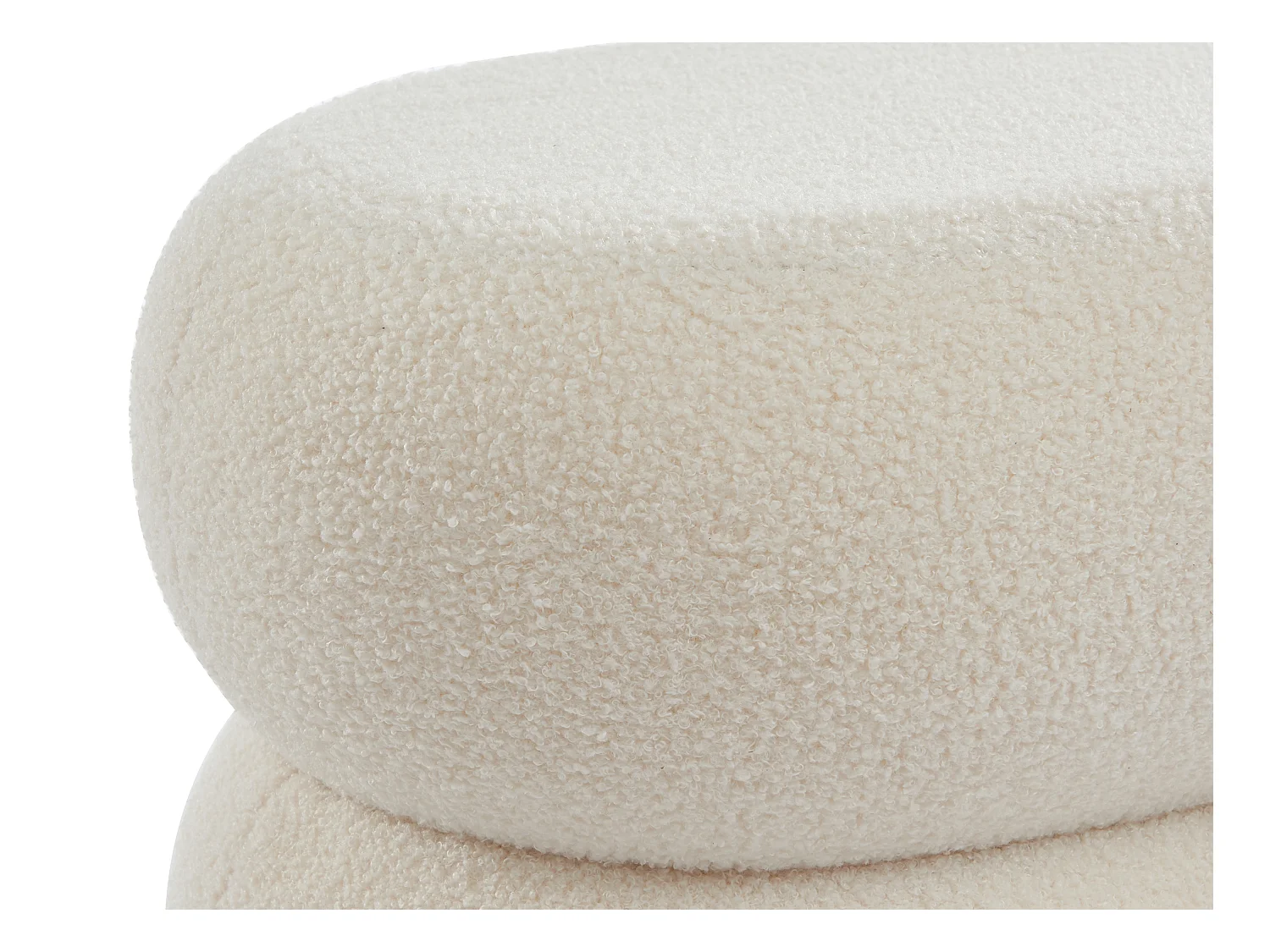 Poef in wit bouclé LECINIO