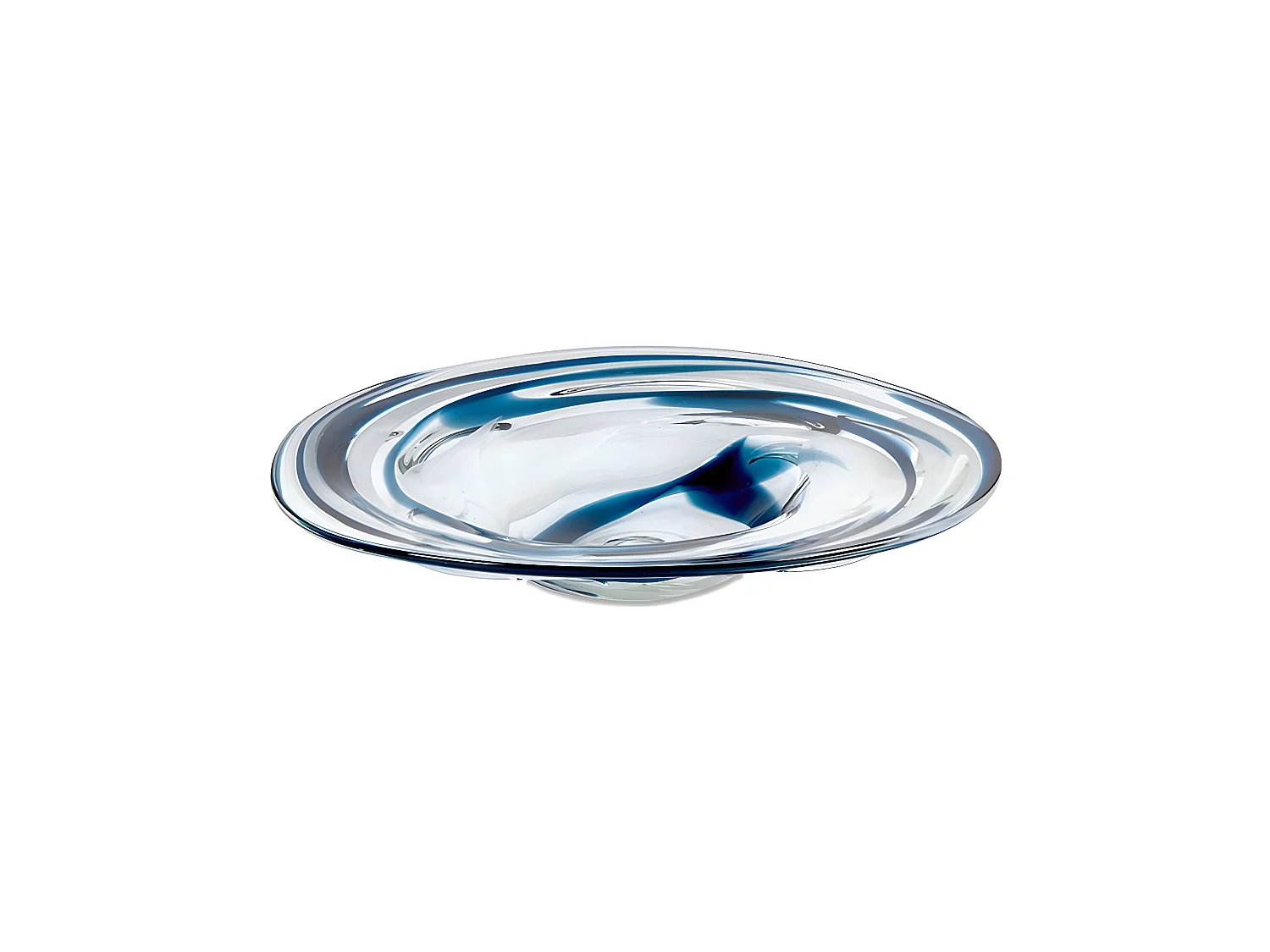 Centro 37cm cristal blanco, azul y marron indigo