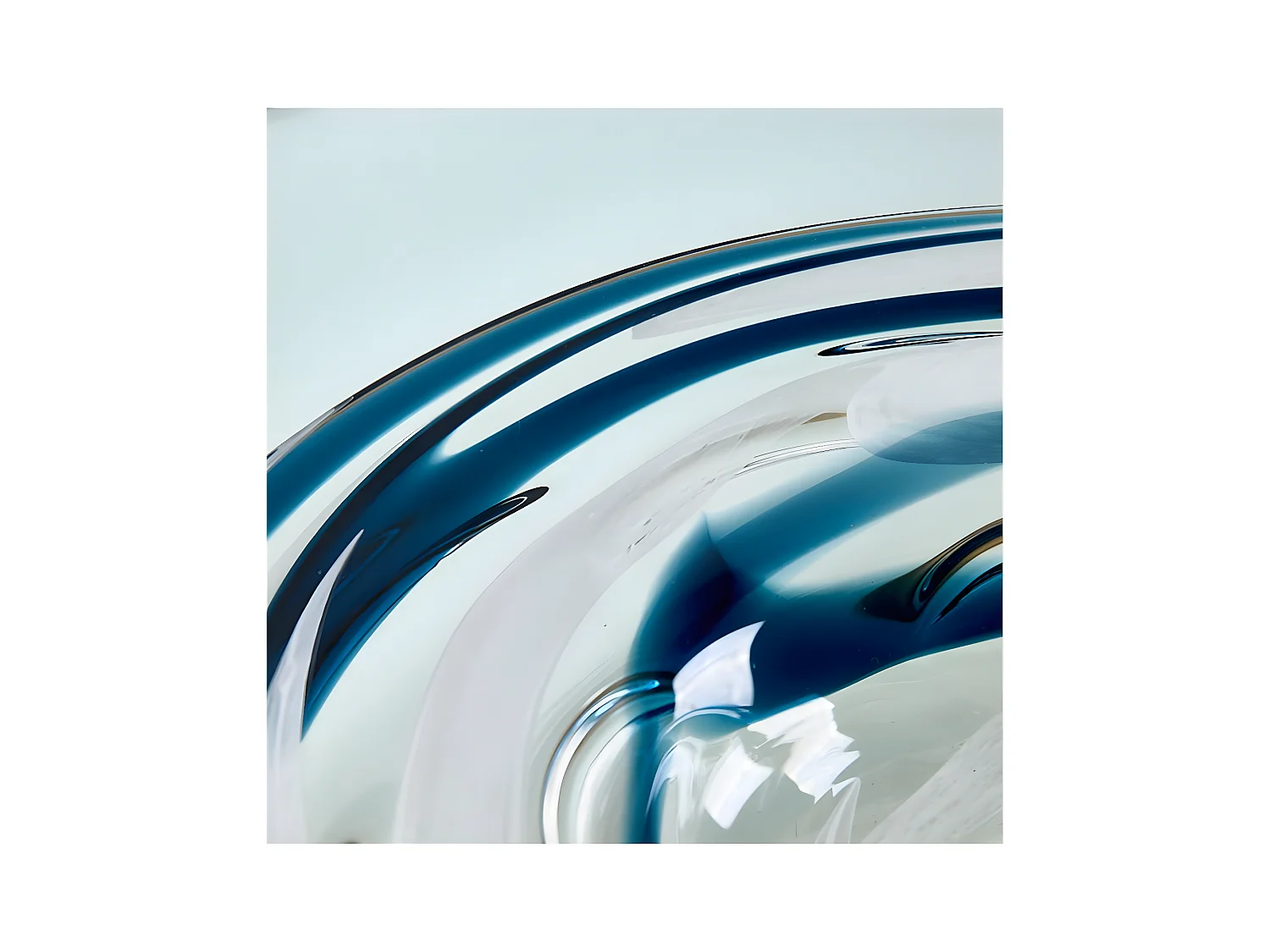 Centro 37cm cristal blanco, azul y marron indigo