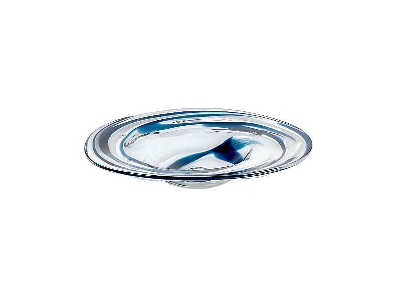 Centro 37cm cristal blanco, azul y marron indigo