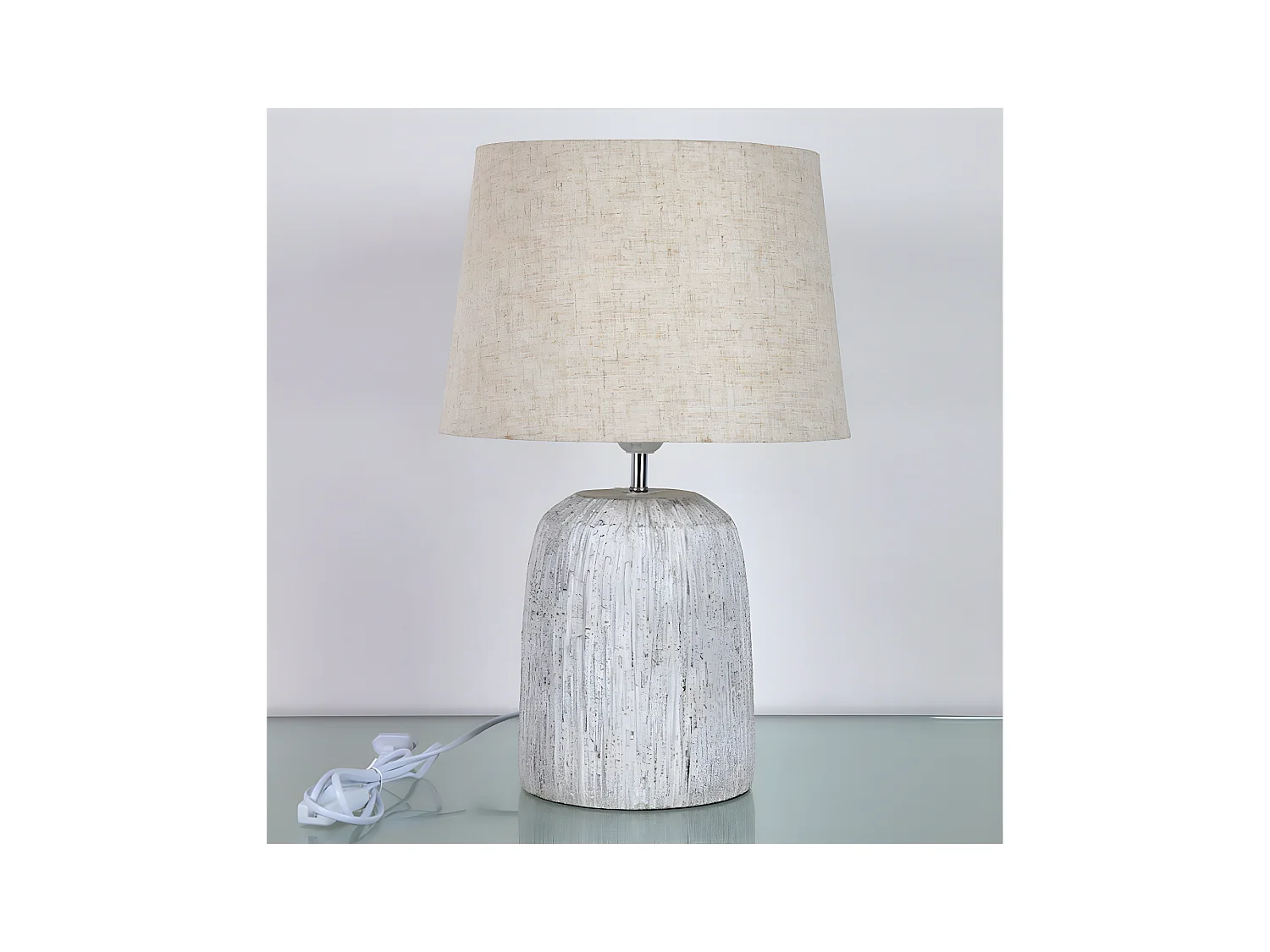 Lámpara de mesa 30*48 ceramica gris tulipa gris pompeya